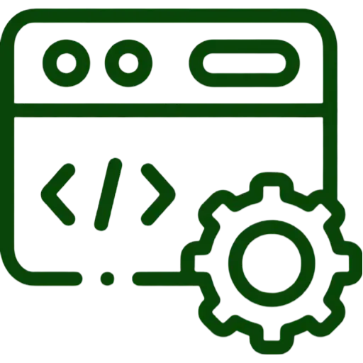 Web development and CMS integration icon, representing modern coding standards and seamless content management.