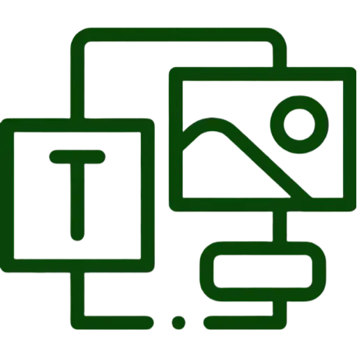 Custom web design and template selection icon, representing personalized website development.