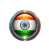 DALL_E_2024-10-21_18.55.46_-_A_circular_badge-style_image_featuring_only_the_Indian_flag._The_badge_has_a_metallic_edge_with_a_glowing_effect__with_the_saffron_stripe_on_top__the_-removebg-preview